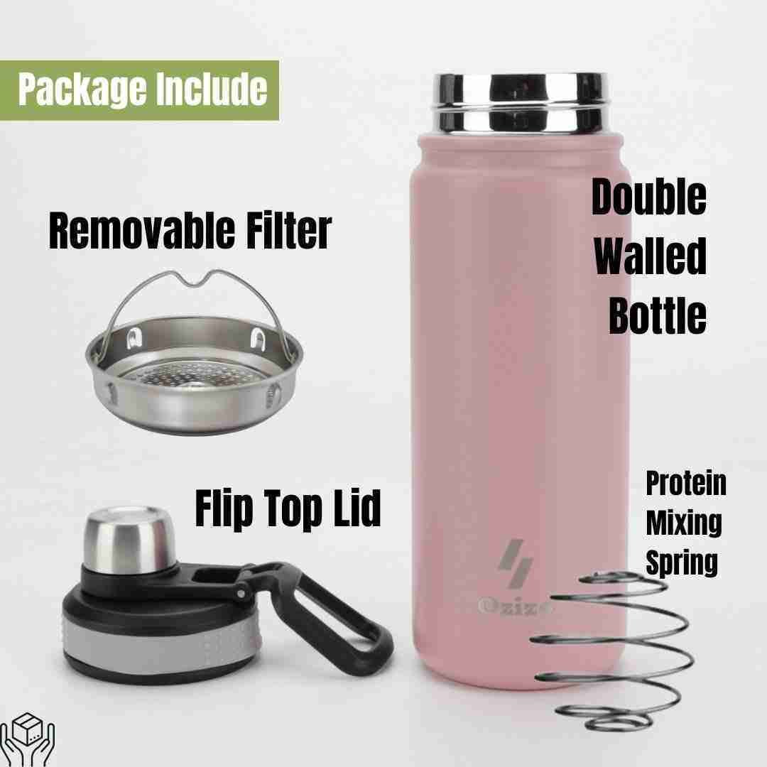 22oz Insulated Stainless Steel Shaker Bottle-3